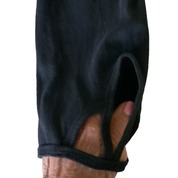 Poof! Leggings Black Capri Length With Cutout Bottom High Waisted Size Large - Picture 5 of 9